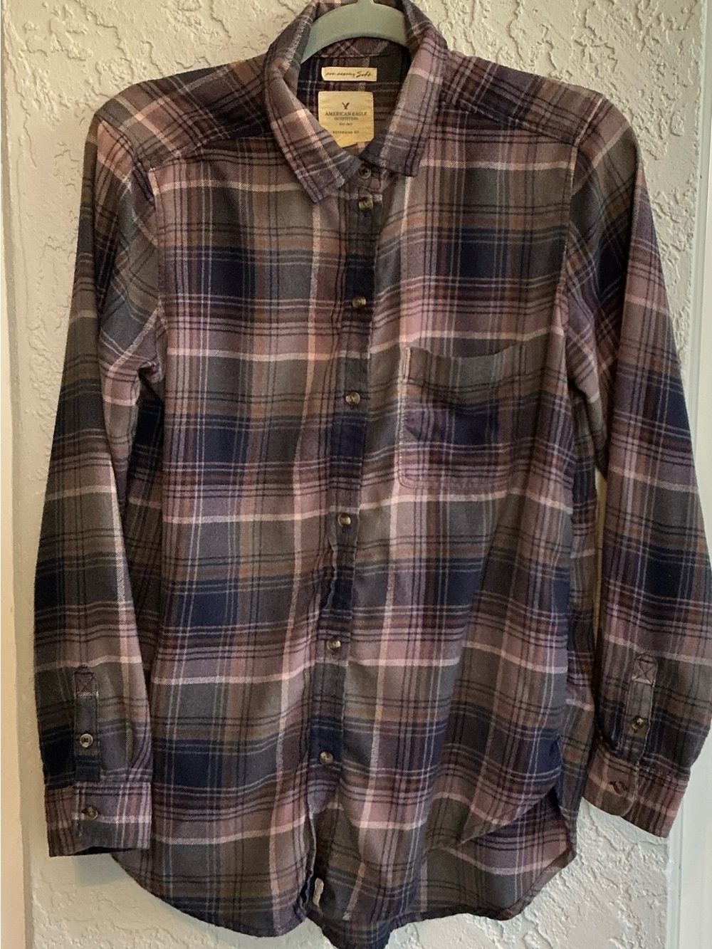 American Eagle Outfitters Amazingly Soft Plaid Button-Down Shirt - Picture 5 of 12